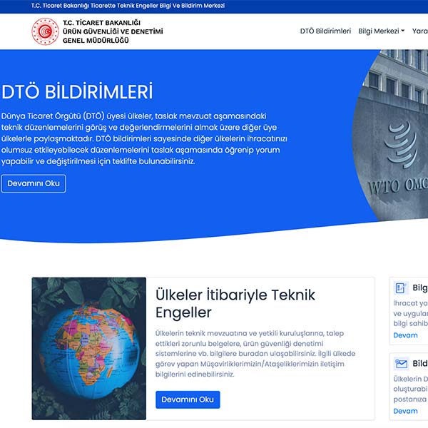 Ticarette Teknik Engeller İnternet Sitesi 