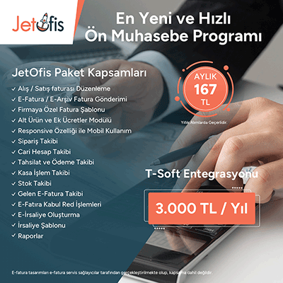 JetOfis Muhasebe Programı T-Soft müşterilerine 3 ay boyunca ücretsiz