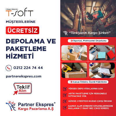 Partner Ekspres'den  T-Soft Müşterilerine Özel
Ücretsiz Depolama ve Paketleme Hizmeti!
