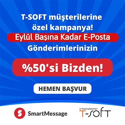 SmartMessage'dan T-SOFT Müşterilerine Özel %50 İlave E-posta Kampanyası